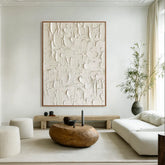 Ivory Terrain | White Plaster Texture Wall Art