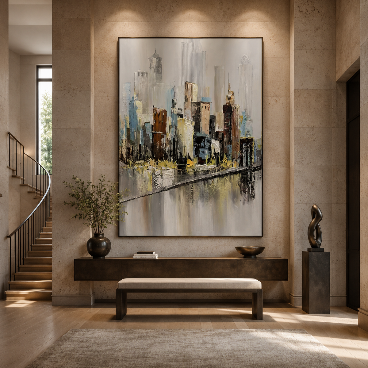 Metropolitan Passage-Urban Skyline Painting