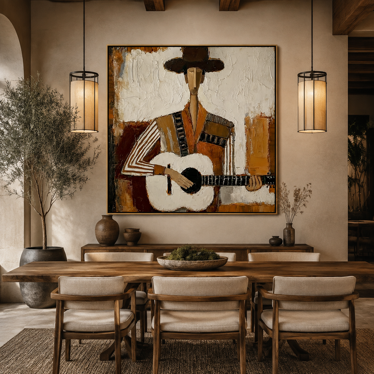 Guitarist Portrait-Modern Music Oil Painting