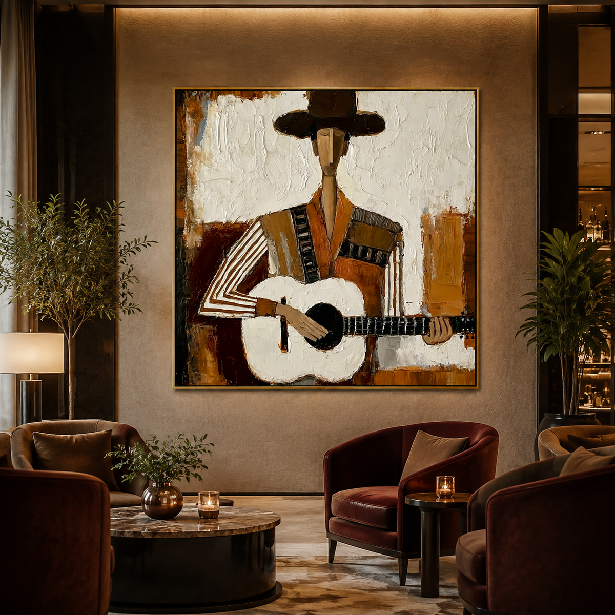 Guitarist Portrait-Modern Music Oil Painting