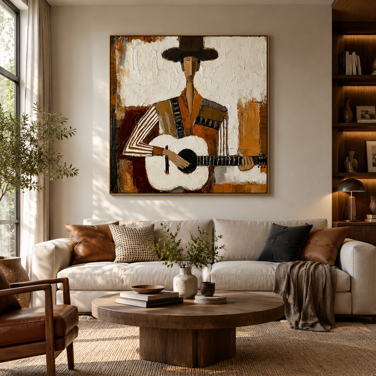 Guitarist Portrait-Modern Music Oil Painting