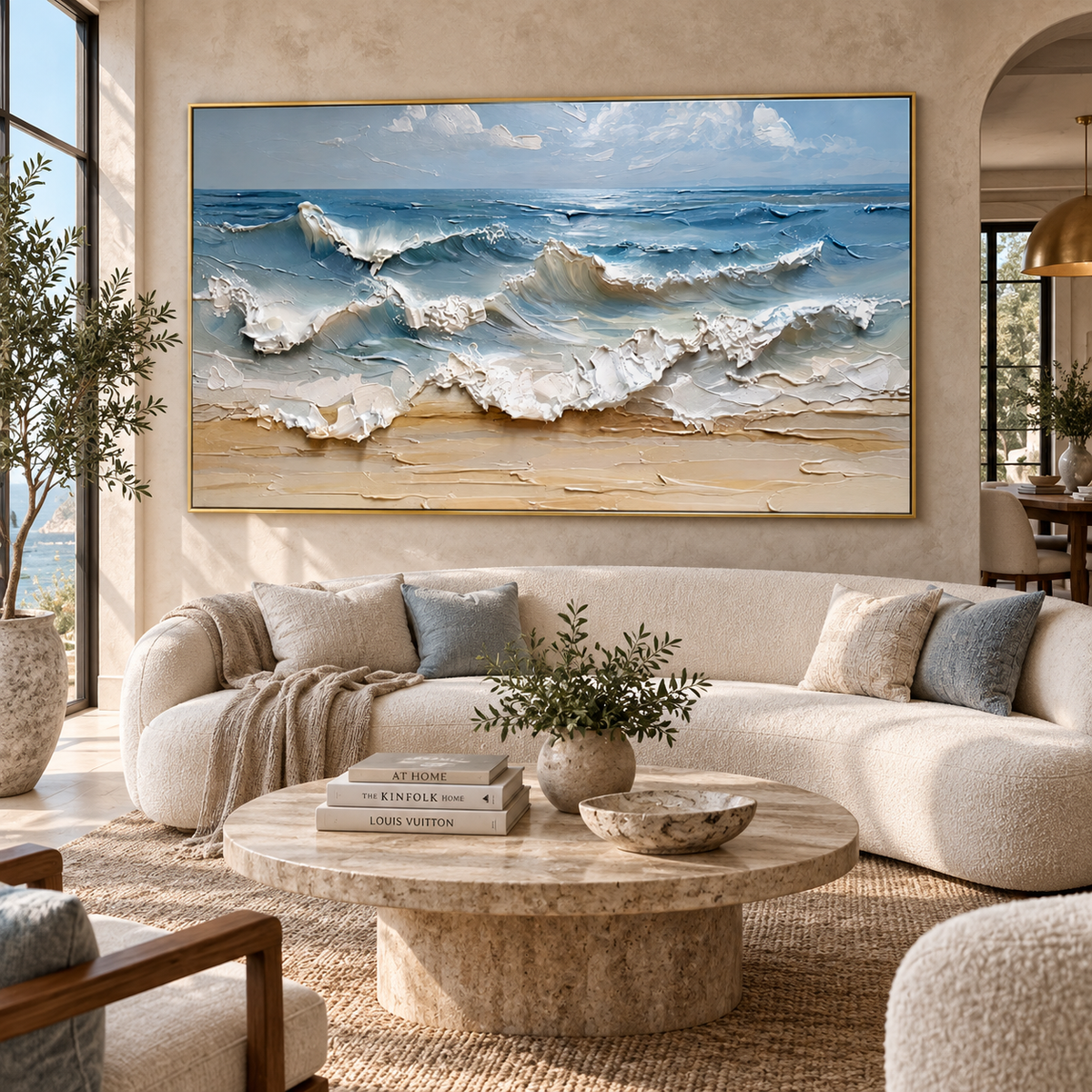 Ocean Wave Rhythm-Coastal Seascape Painting