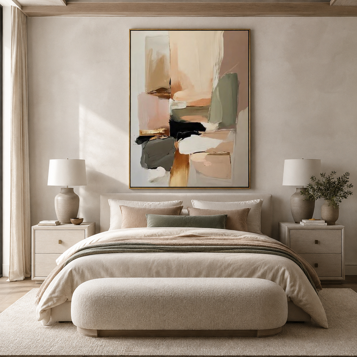 Soft Horizon Balance-Abstract Minimalist Wall Art