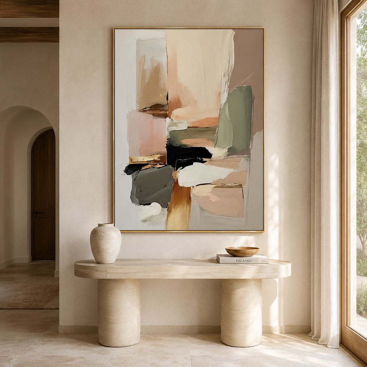 Soft Horizon Balance-Abstract Minimalist Wall Art