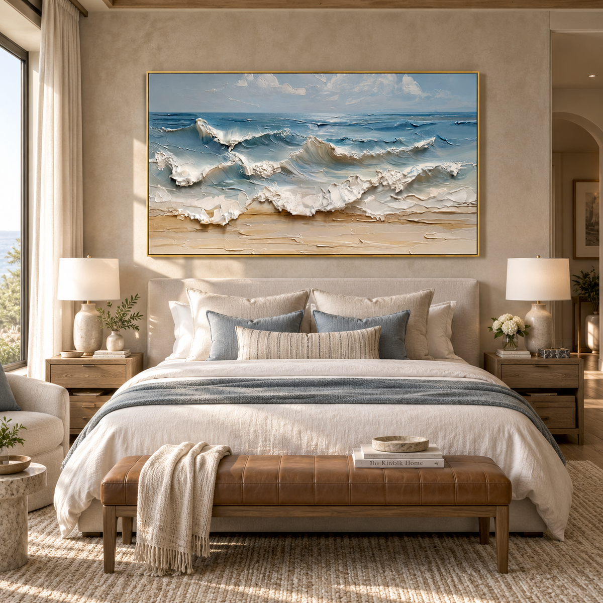 Ocean Wave Rhythm-Coastal Seascape Painting