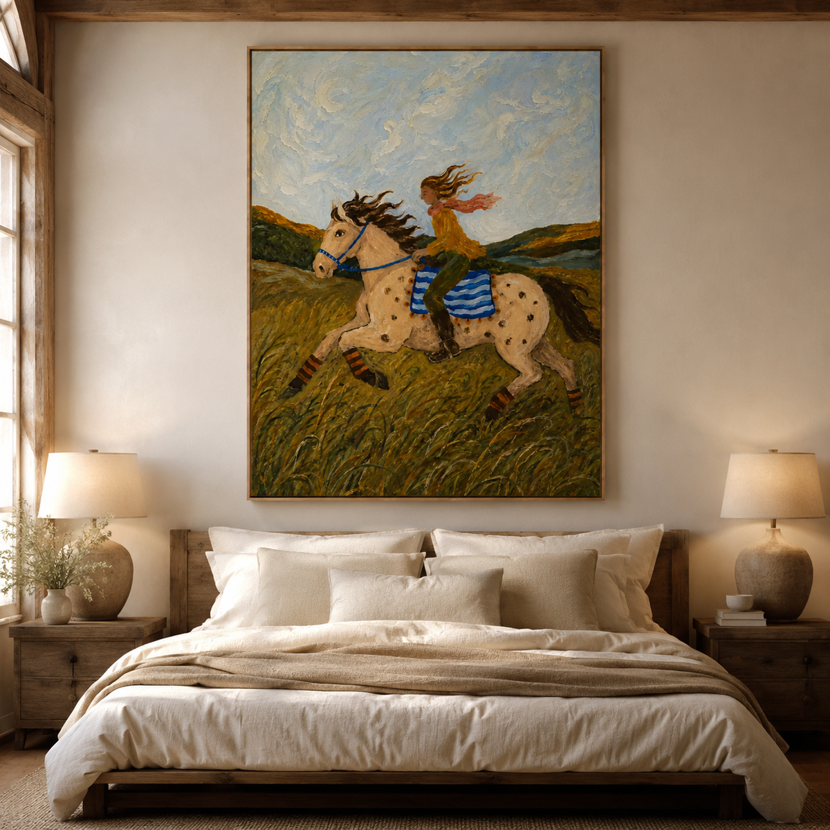 Riding Wind-Equestrian Oil Painting