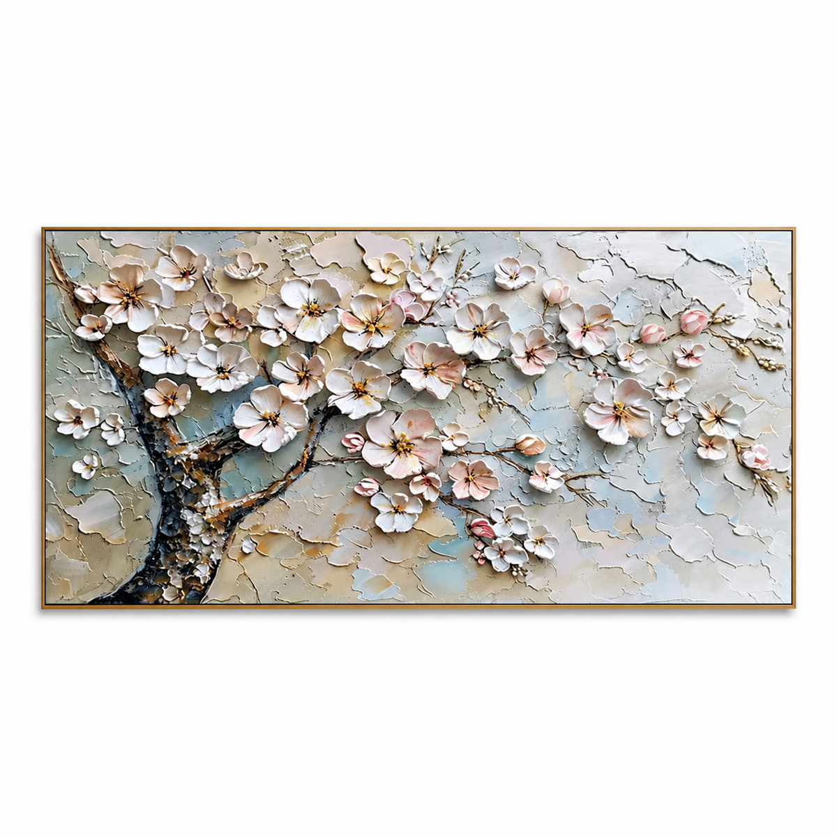 Cherry Blossom-White Floral Tree Painting