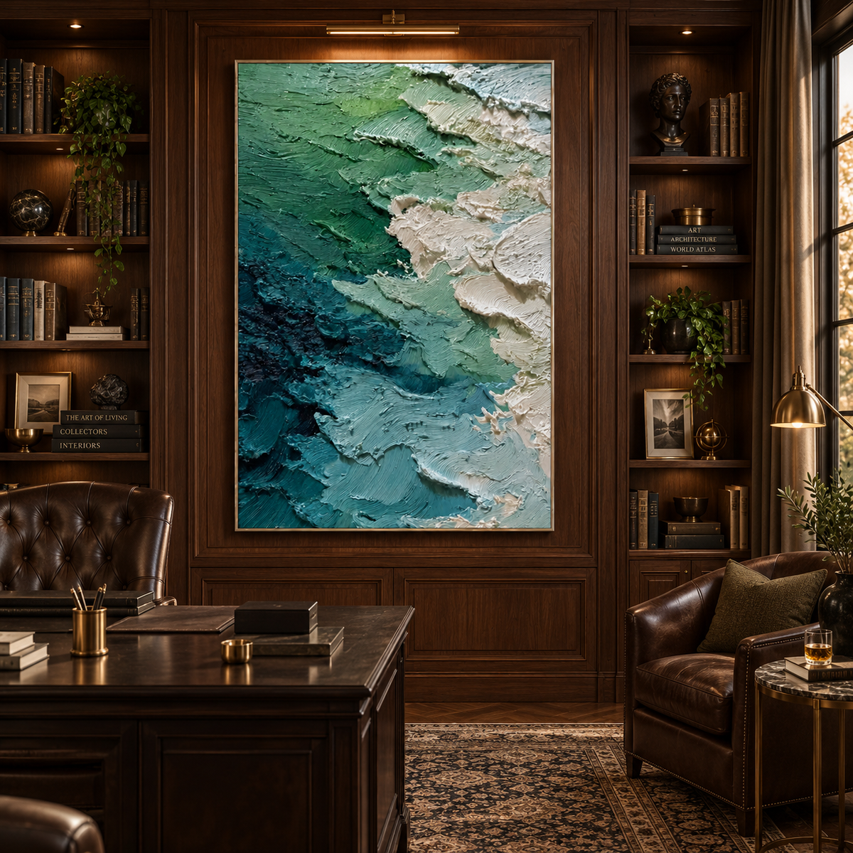Ocean Depths-Textured Abstract Painting