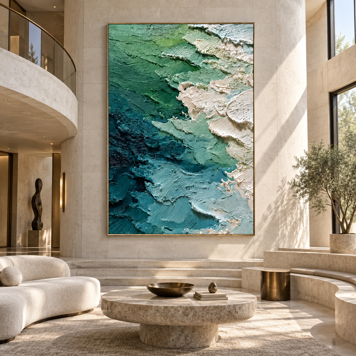Ocean Depths-Textured Abstract Painting