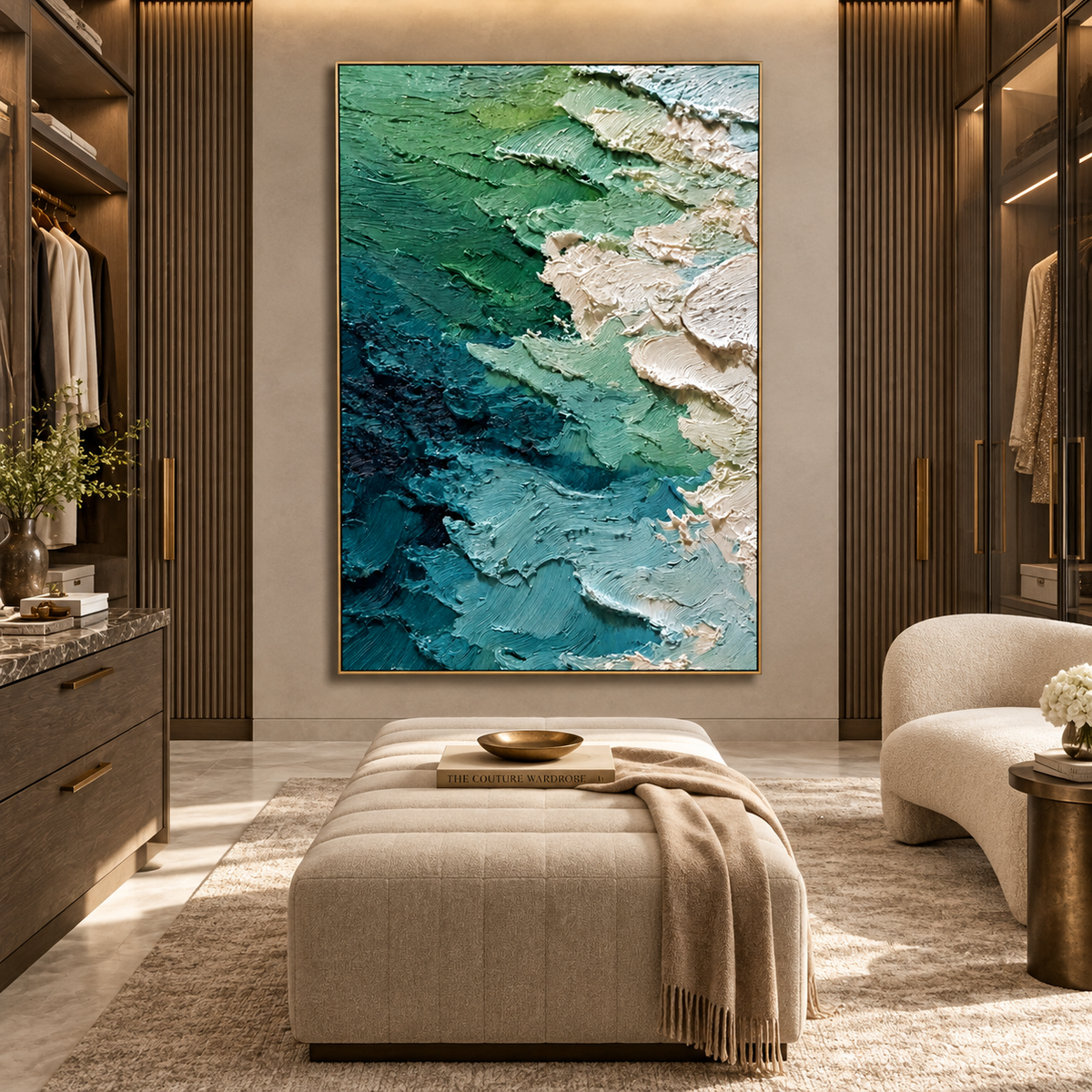 Ocean Depths-Textured Abstract Painting