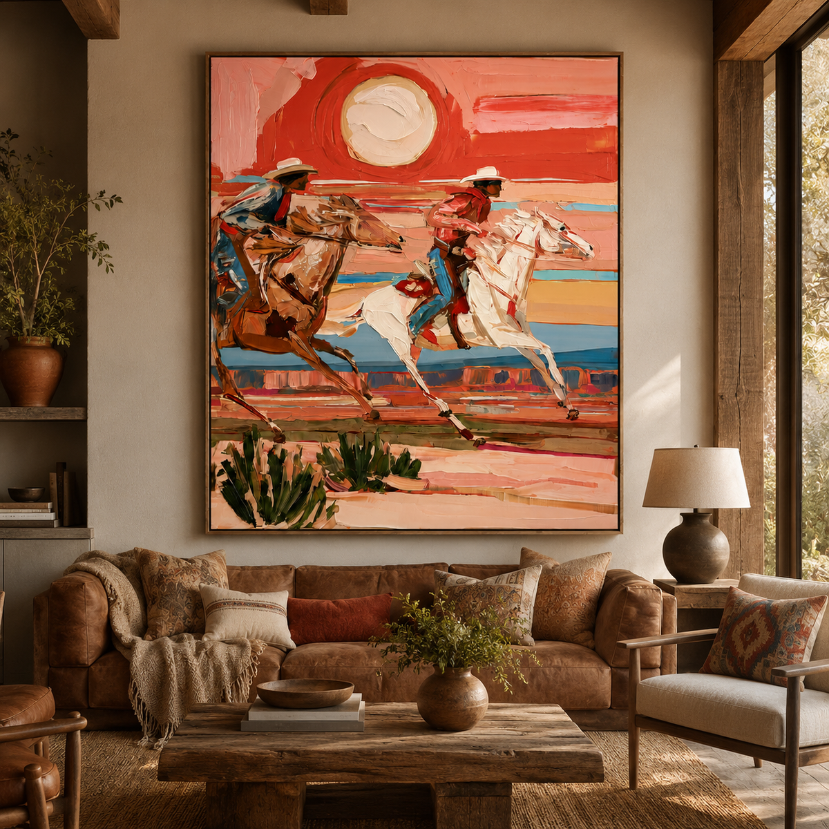 Desert Chase-Western Horse Painting