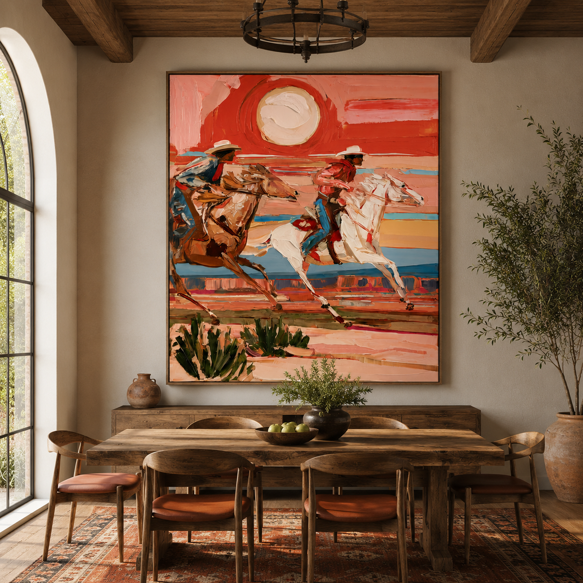 Desert Chase-Western Horse Painting