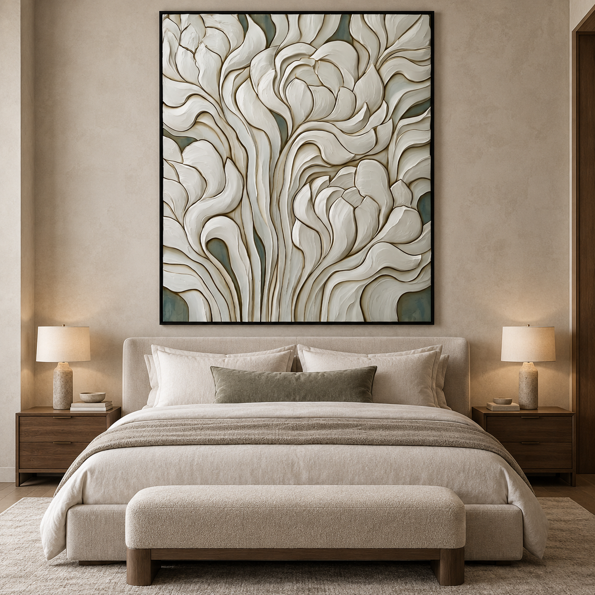 Whisper Petals-Textured Floral Painting