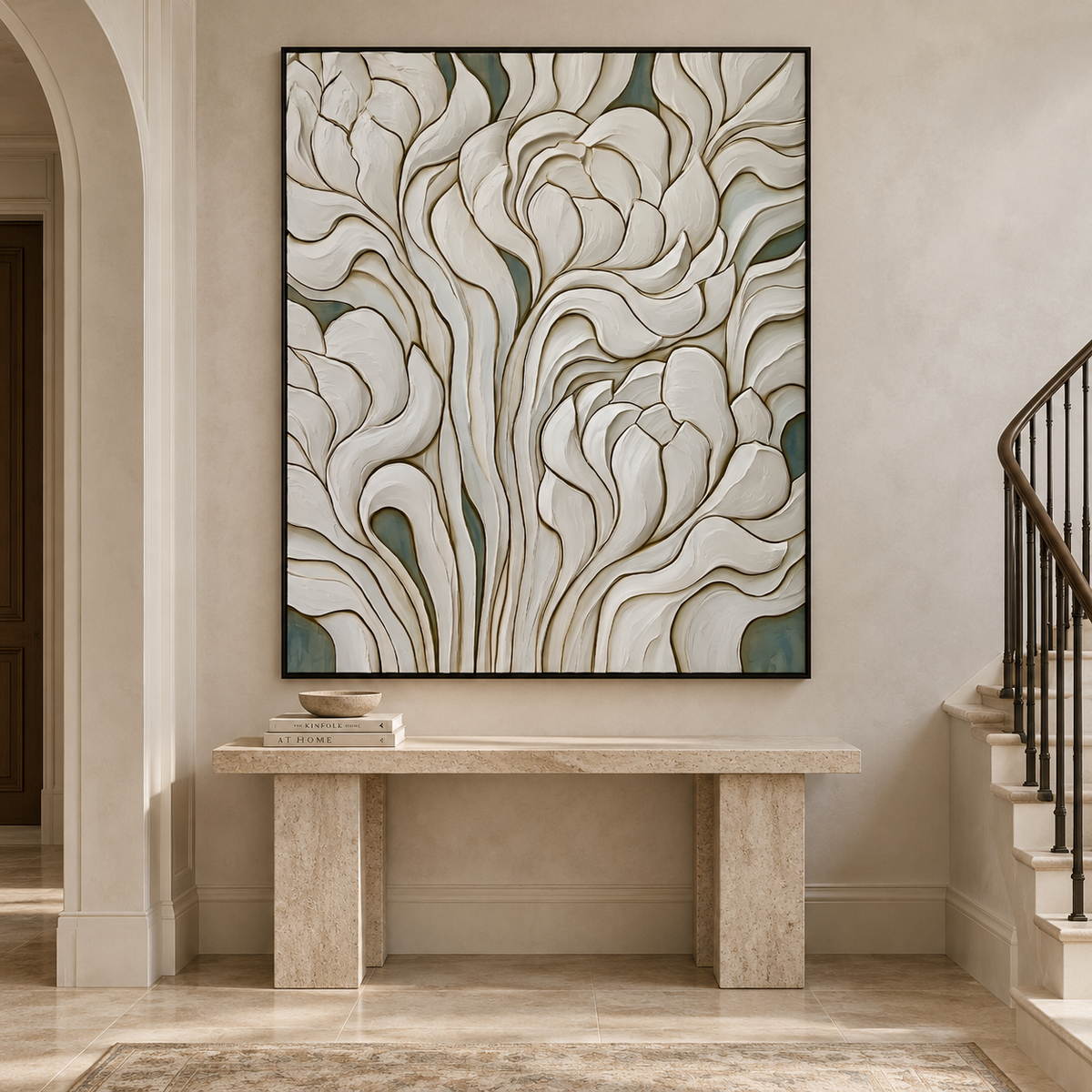 Whisper Petals-Textured Floral Painting