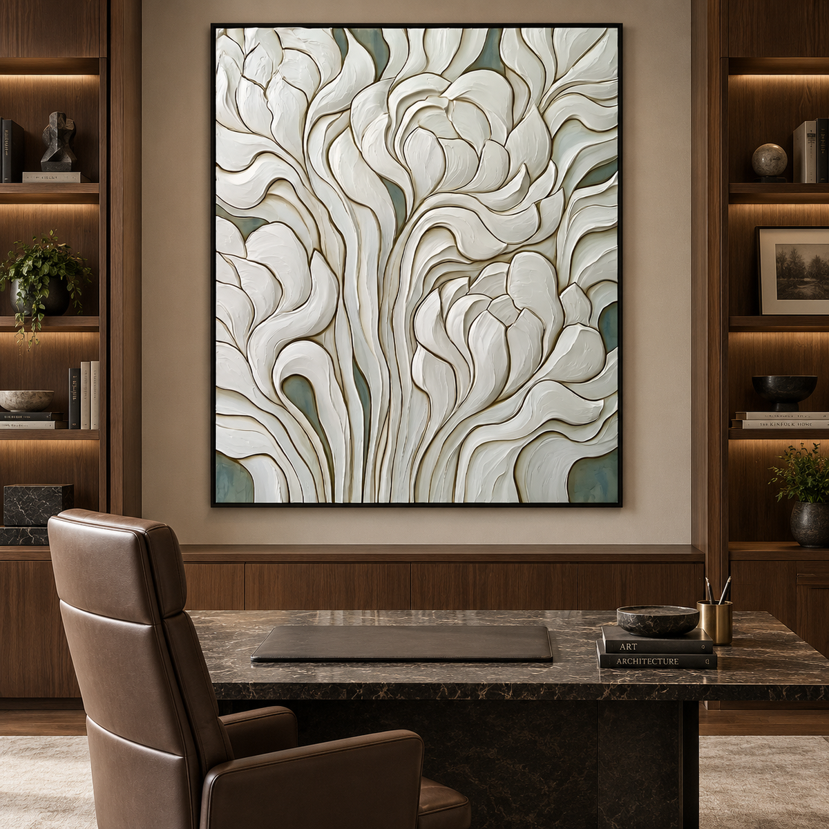Whisper Petals-Textured Floral Painting