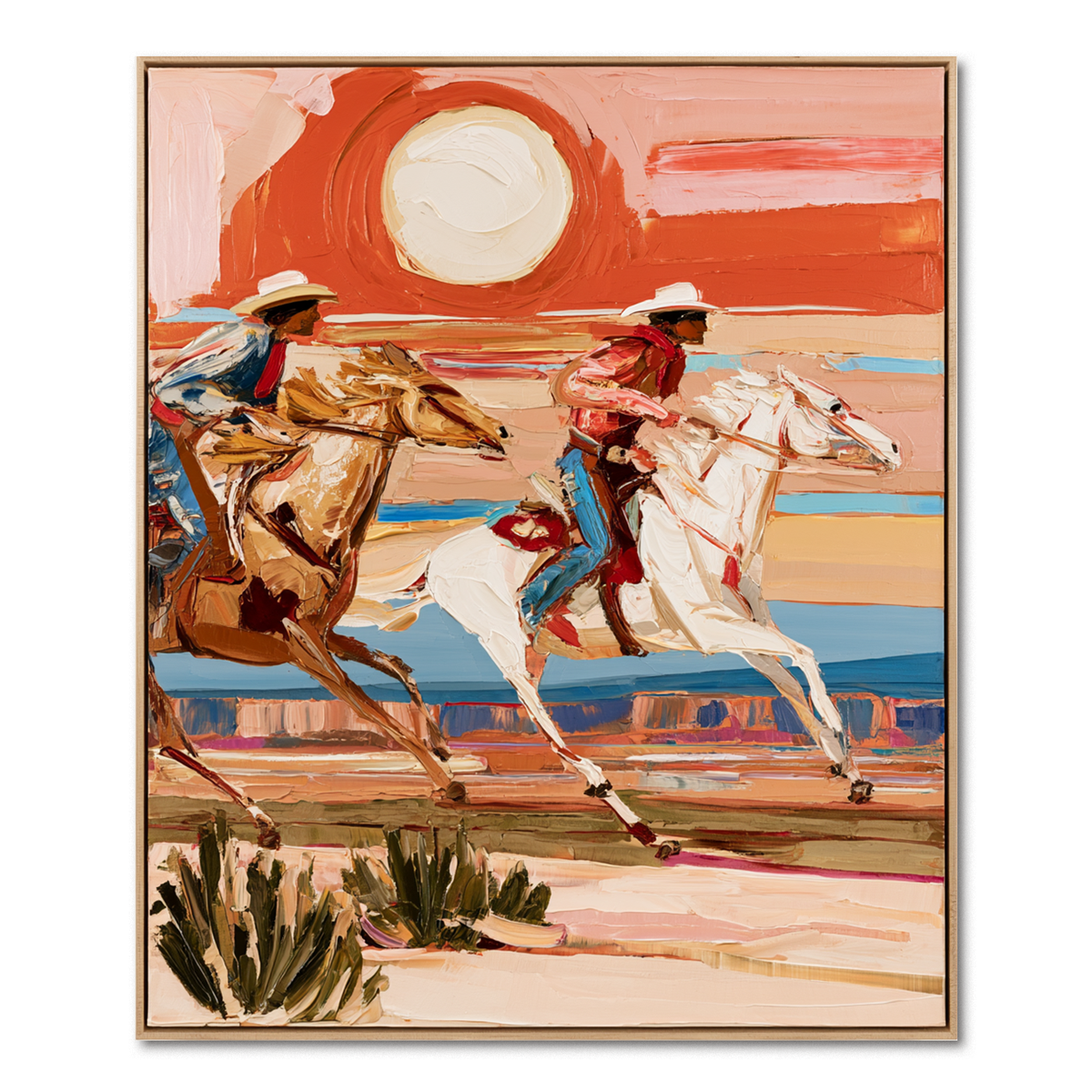 Desert Chase-Western Horse Painting