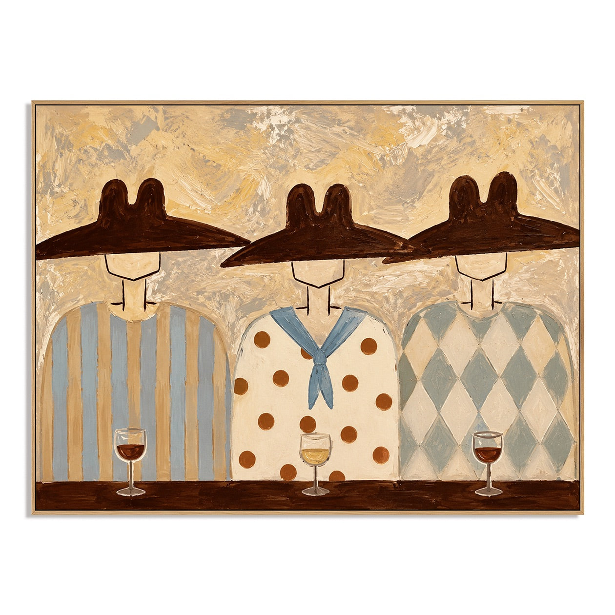 Three Hatters-Western Folk Figure Painting