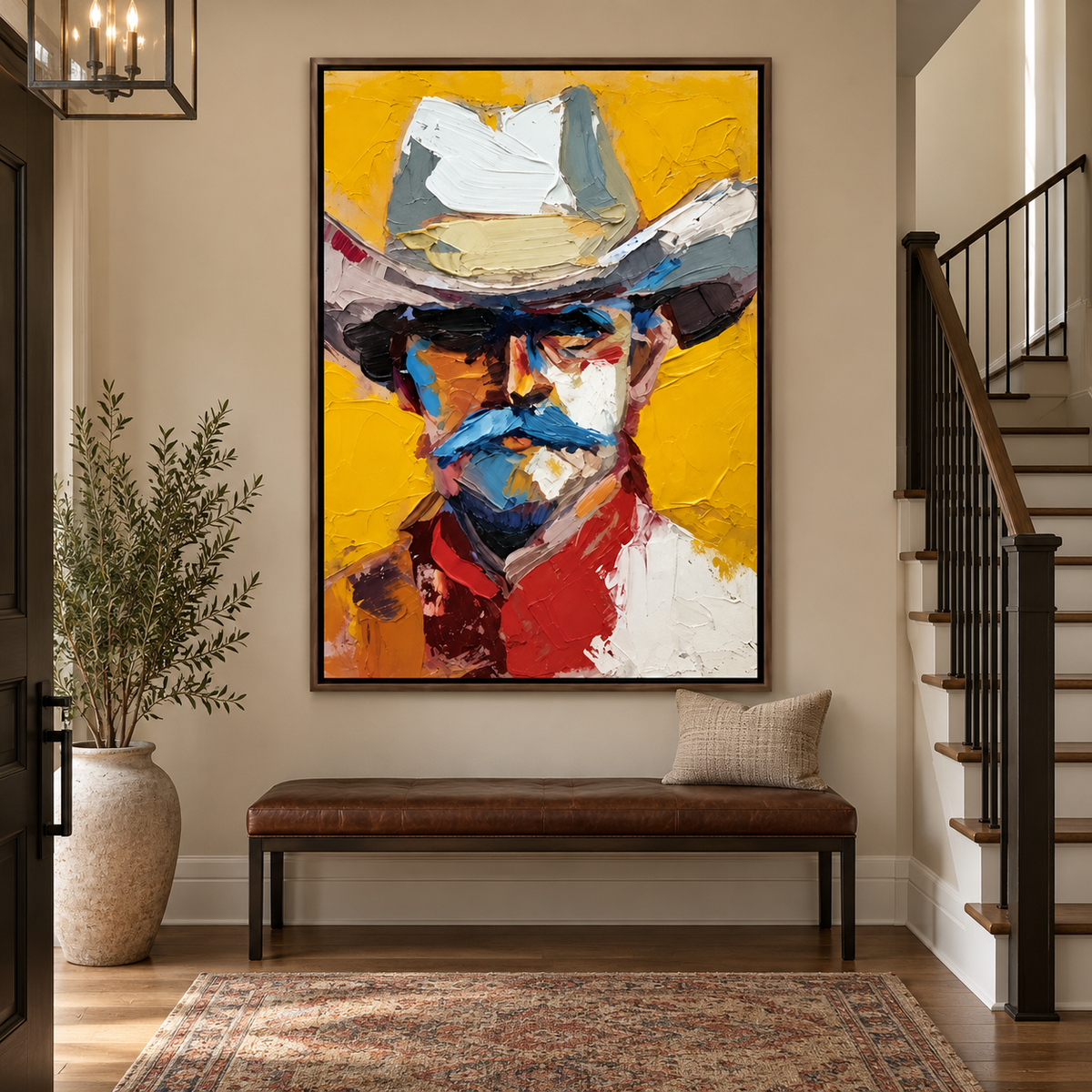 Golden Rodeo Spirit-Western Cowboy Painting
