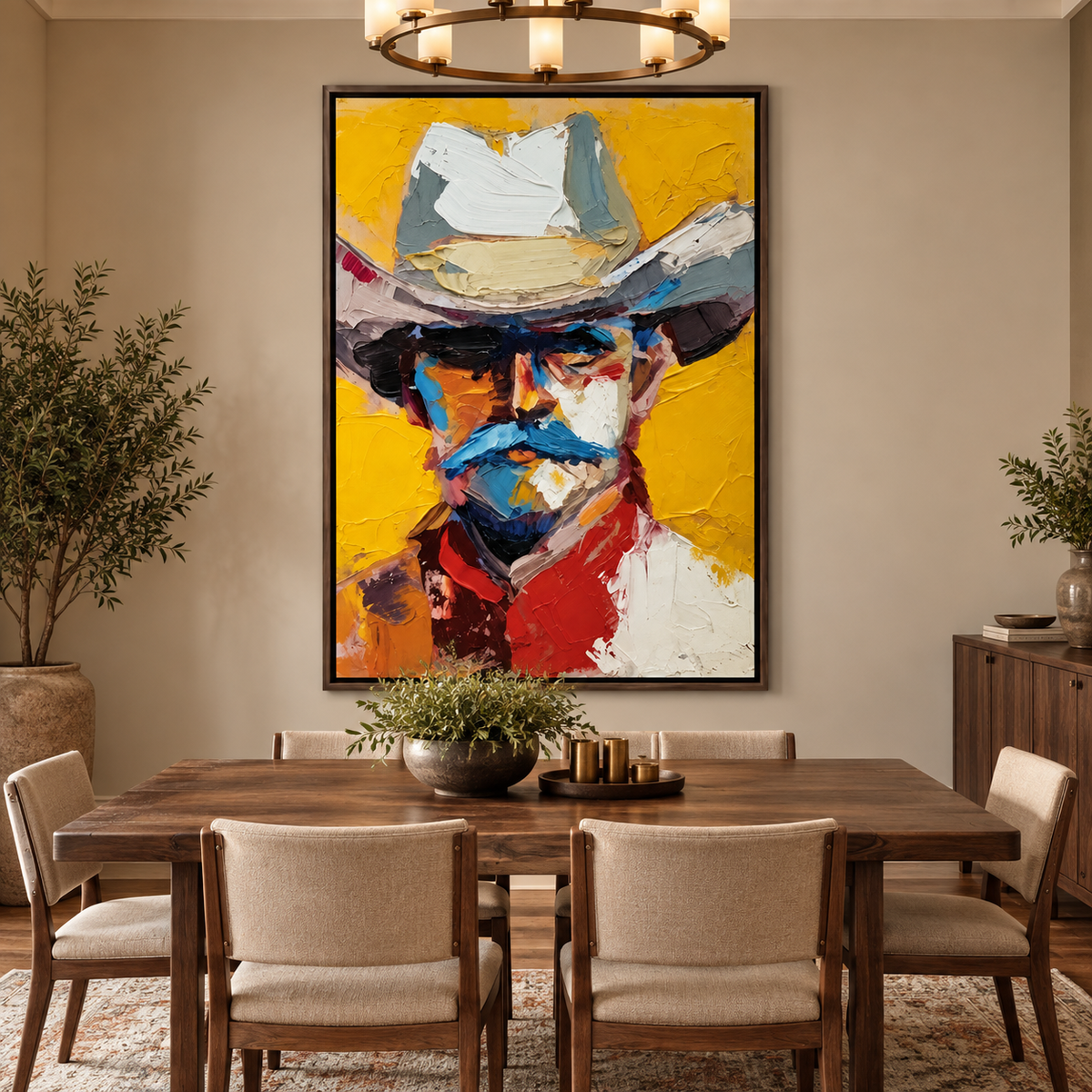Golden Rodeo Spirit-Western Cowboy Painting