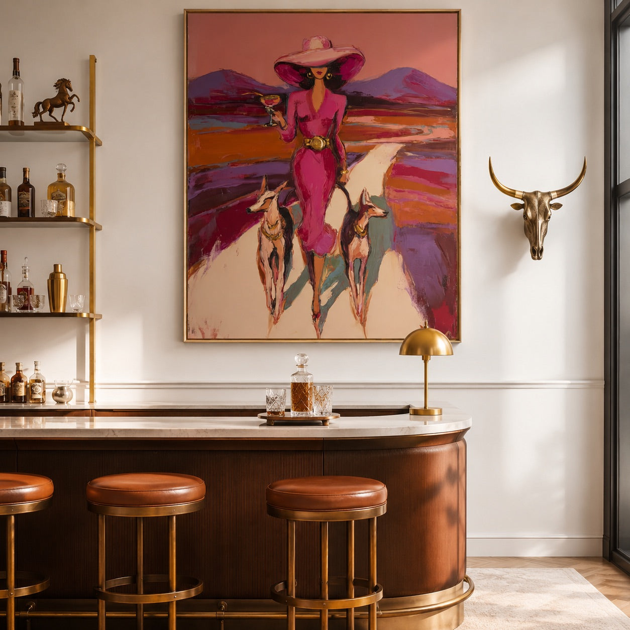 Desert Rosé-Pink Cowgirl Painting
