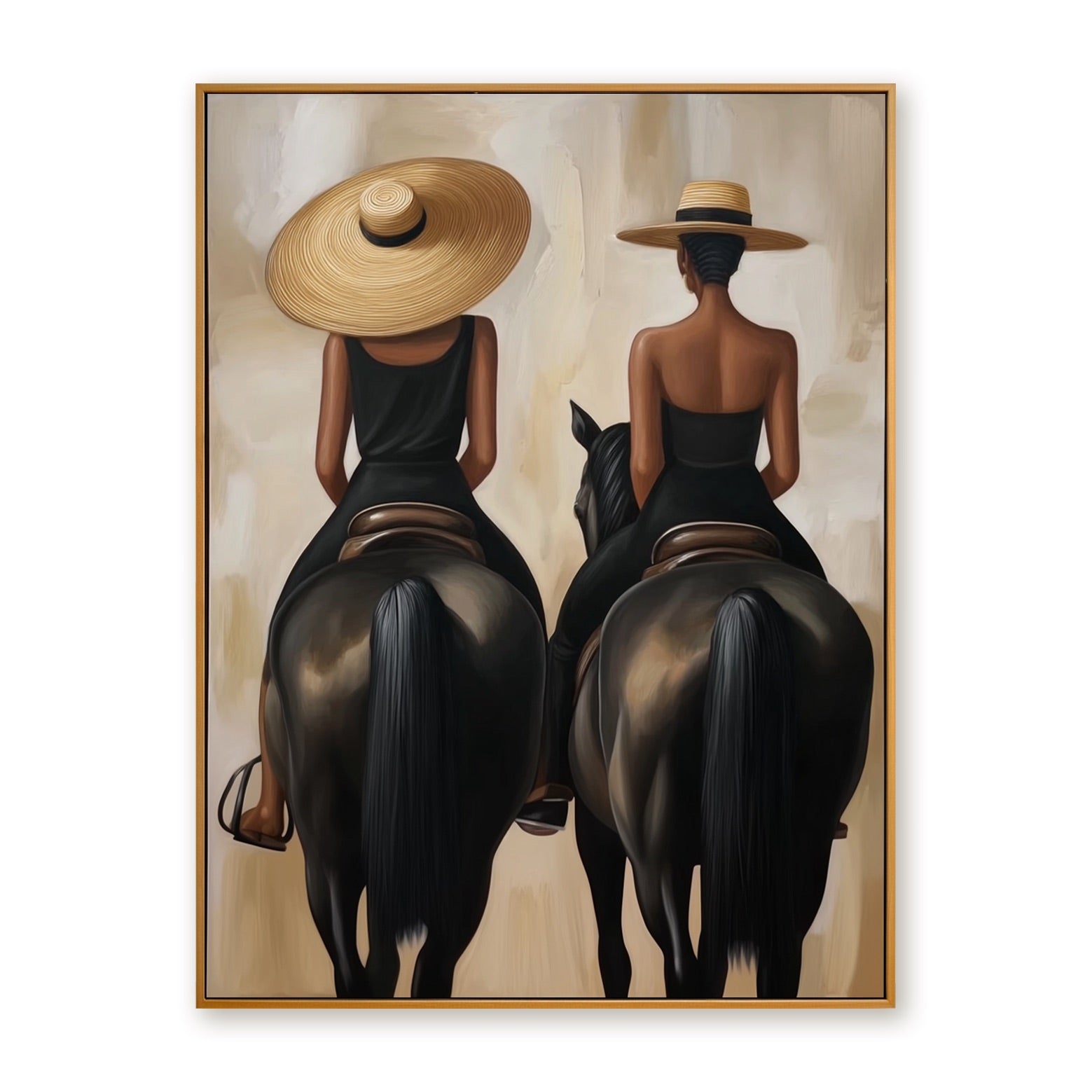 Saddle Elegance-Equestrian Women Oil Painting