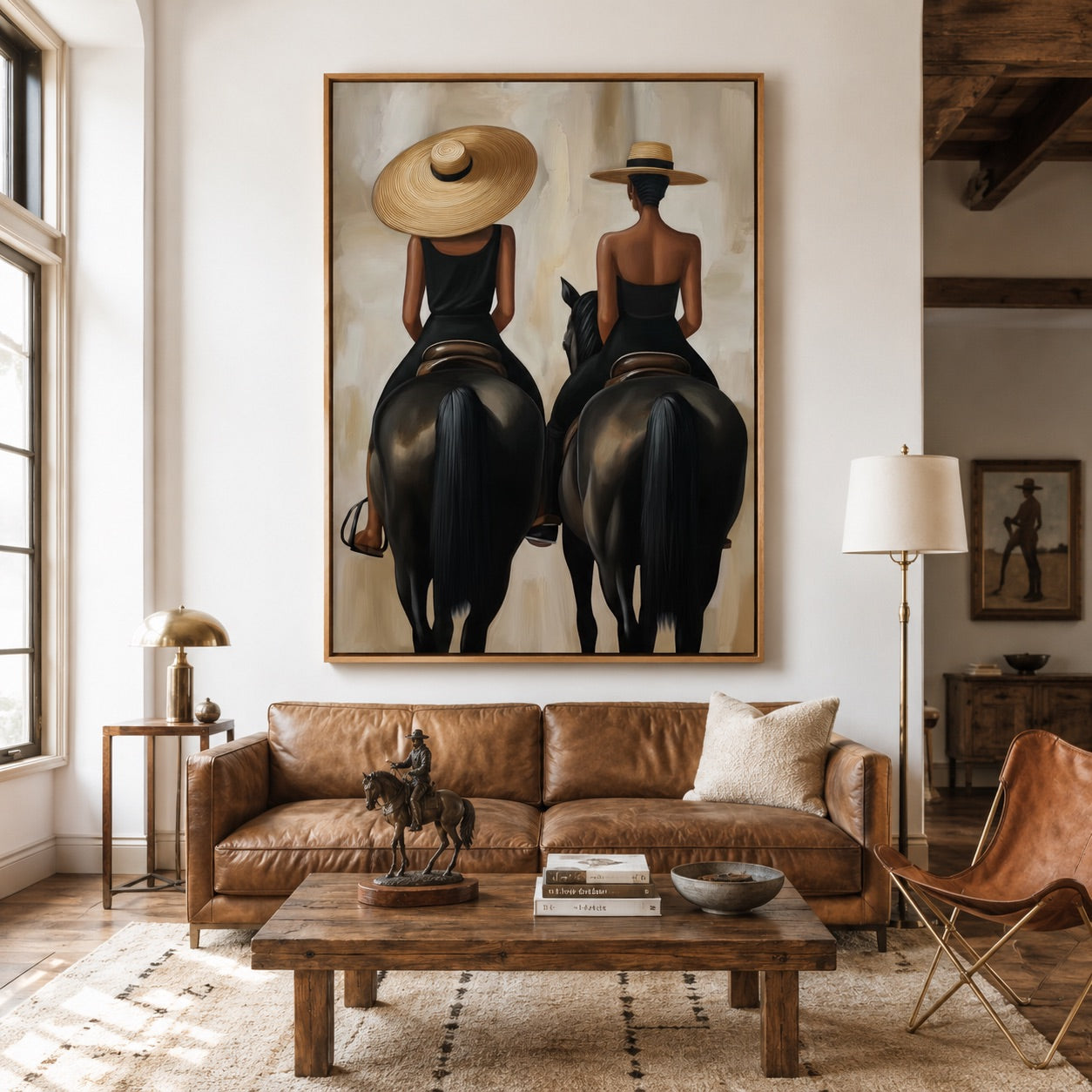 Saddle Elegance-Equestrian Women Oil Painting