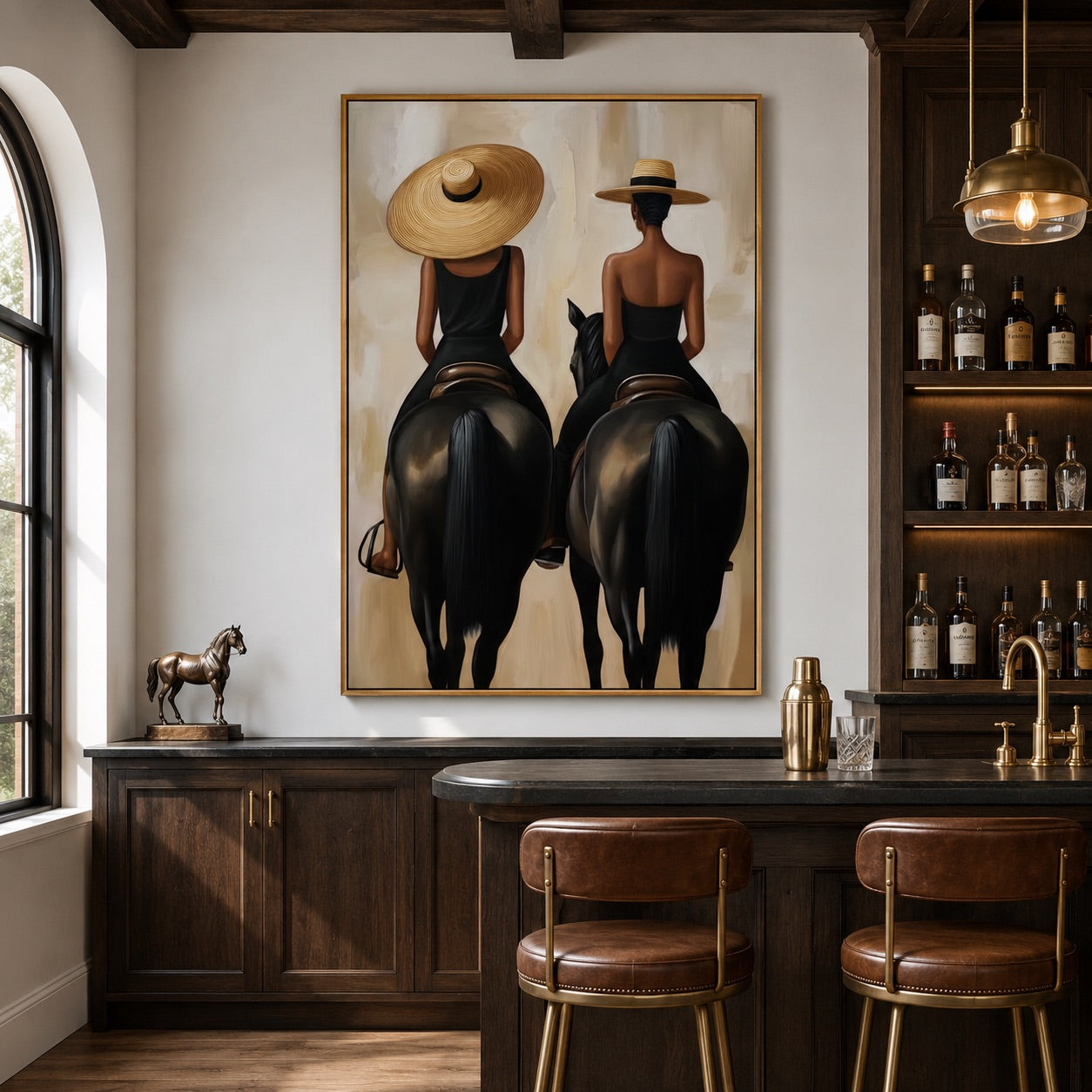 Saddle Elegance-Equestrian Women Oil Painting