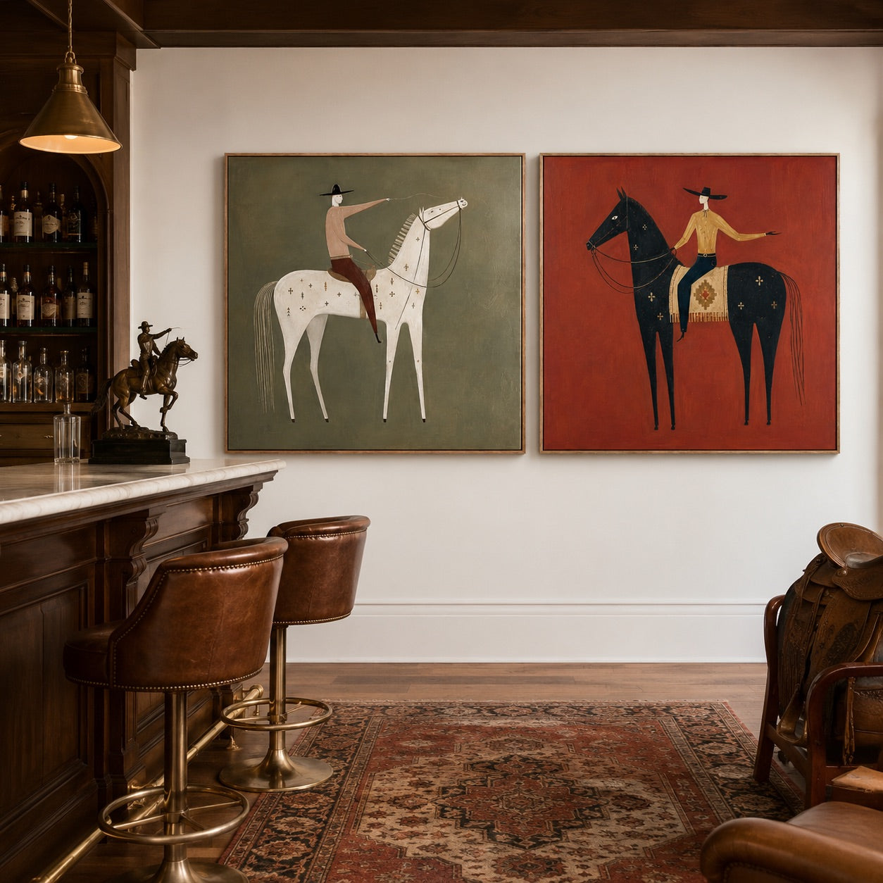Frontier Pair-Western Horse Painting Set