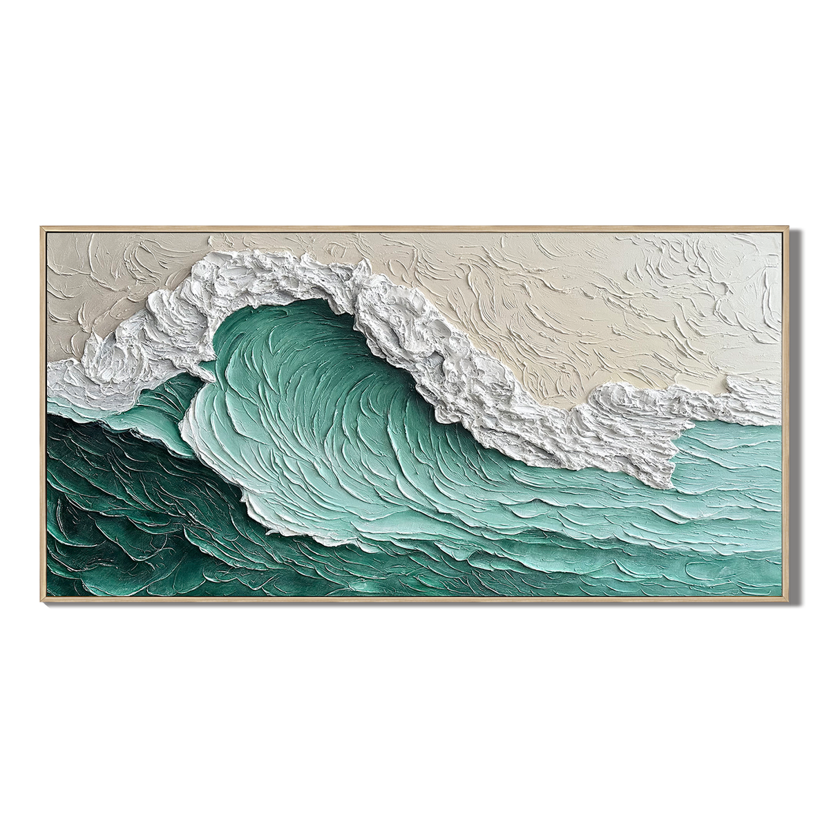 Ocean Surge Wave-Textured Coastal Wall Art