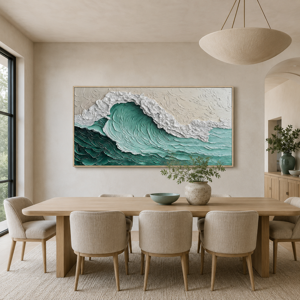 Ocean Surge Wave-Textured Coastal Wall Art