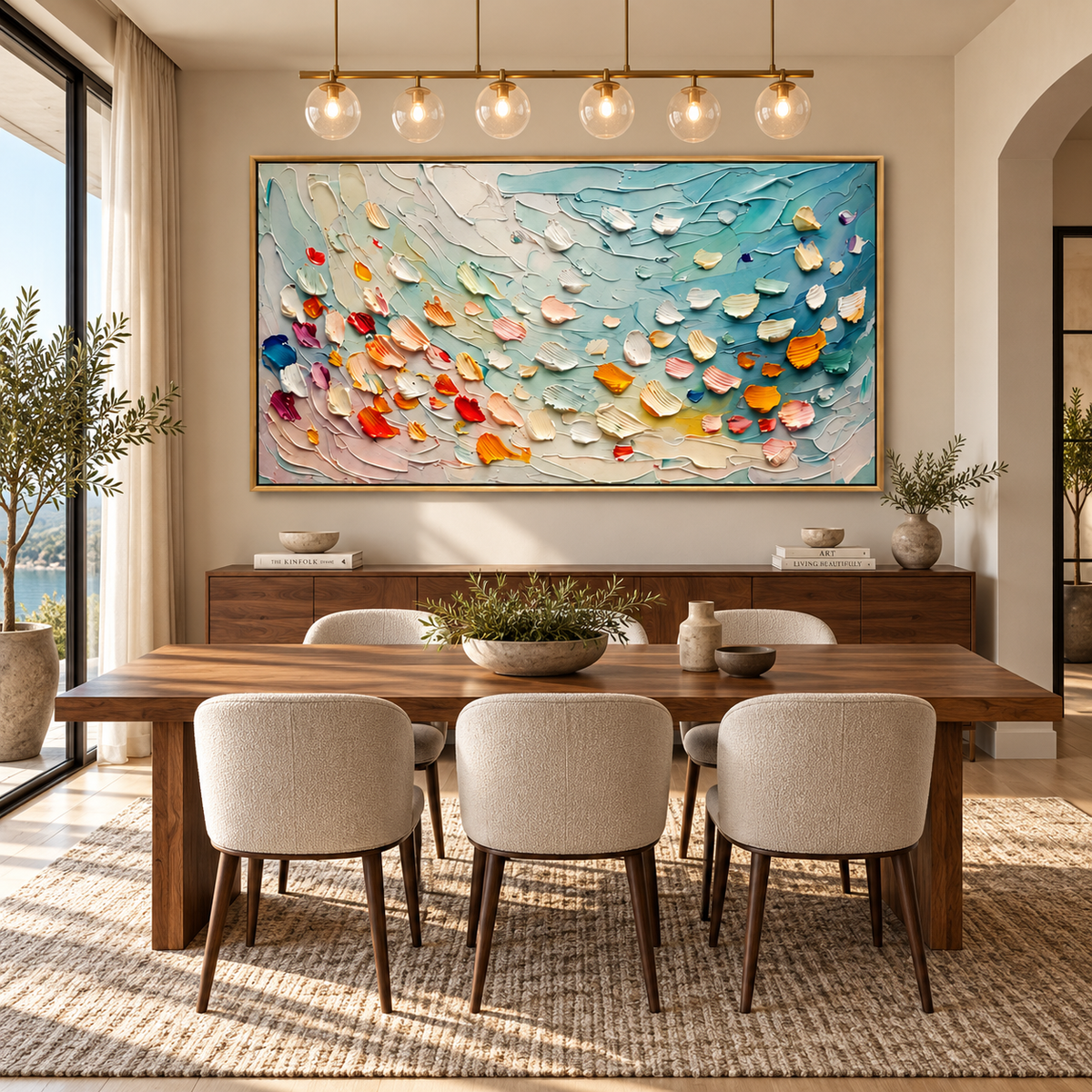 Petal Drift-Textured Abstract Painting