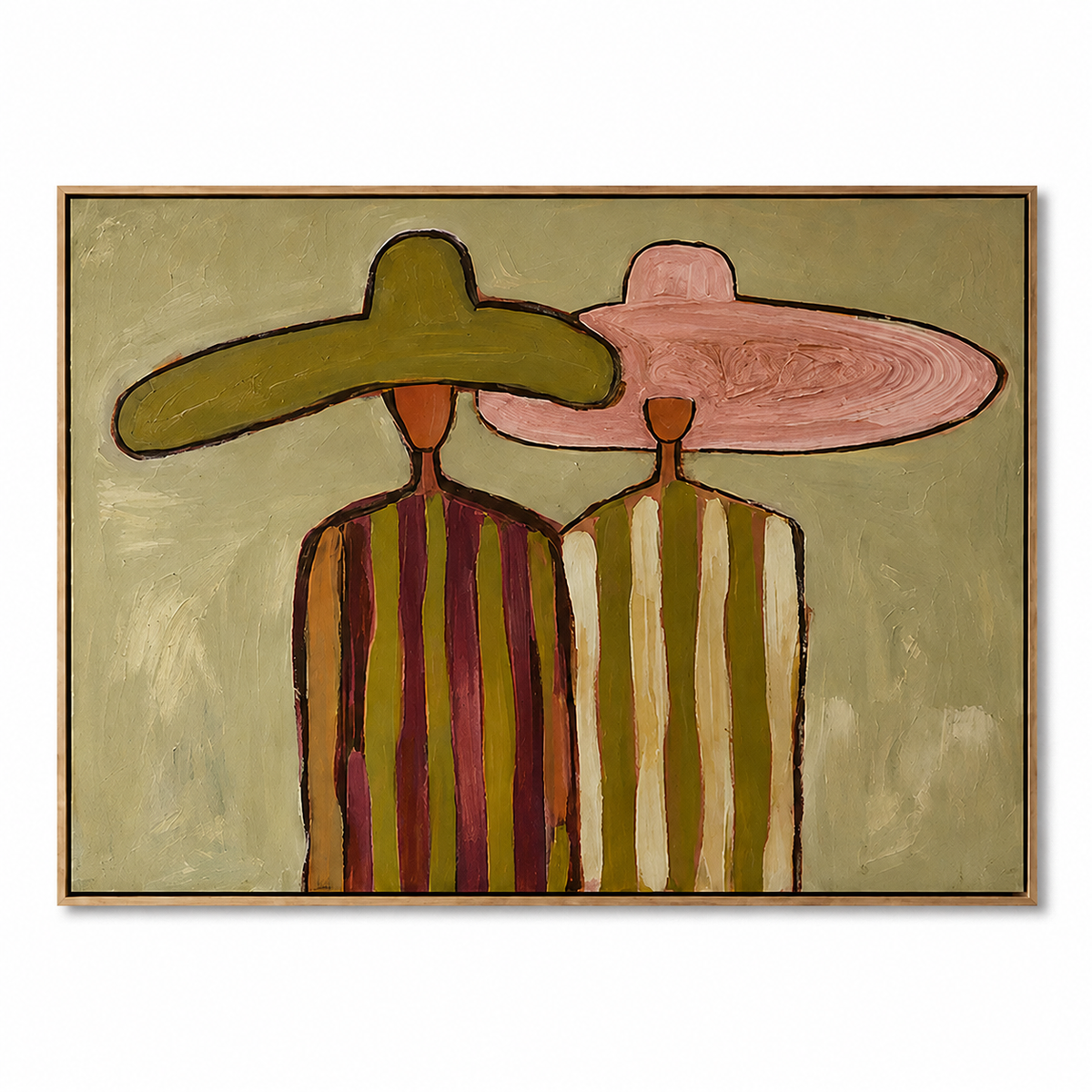 Desert Pair-Colorful Sombrero Figurative Painting
