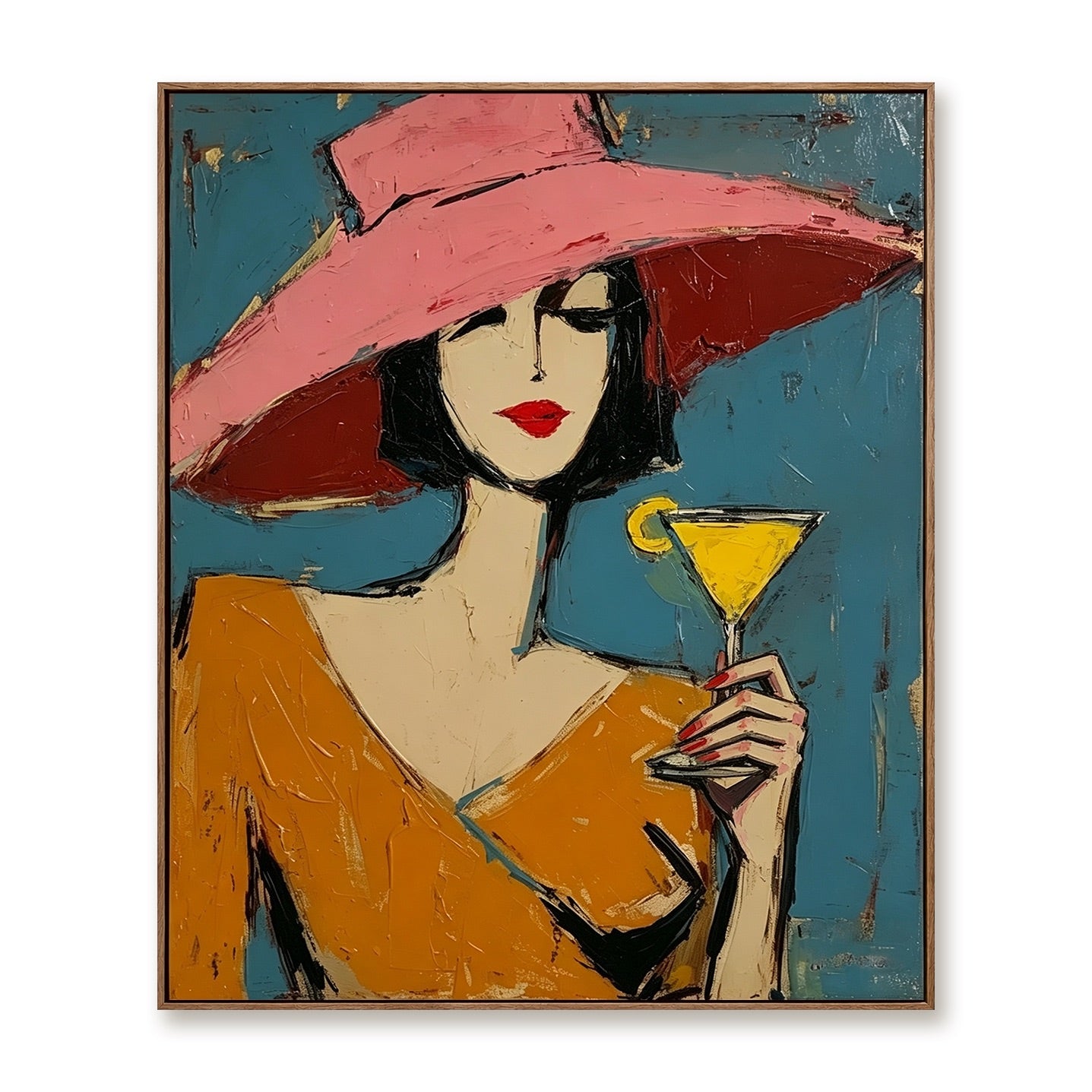 Rose Martini-Chic Woman Oil Painting