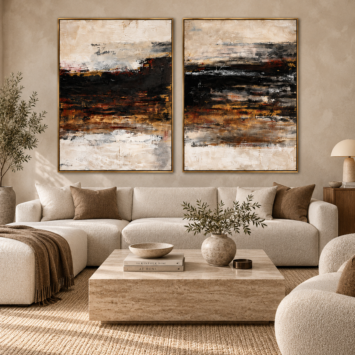 Silent Horizon-Diptych Abstract Oil Painting