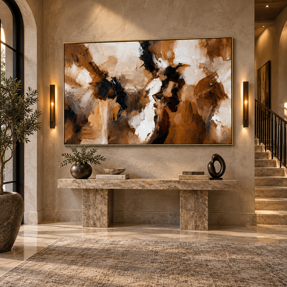 Amber Contrast-Modern Abstract Painting