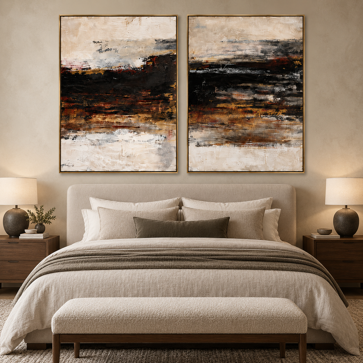 Silent Horizon-Diptych Abstract Oil Painting
