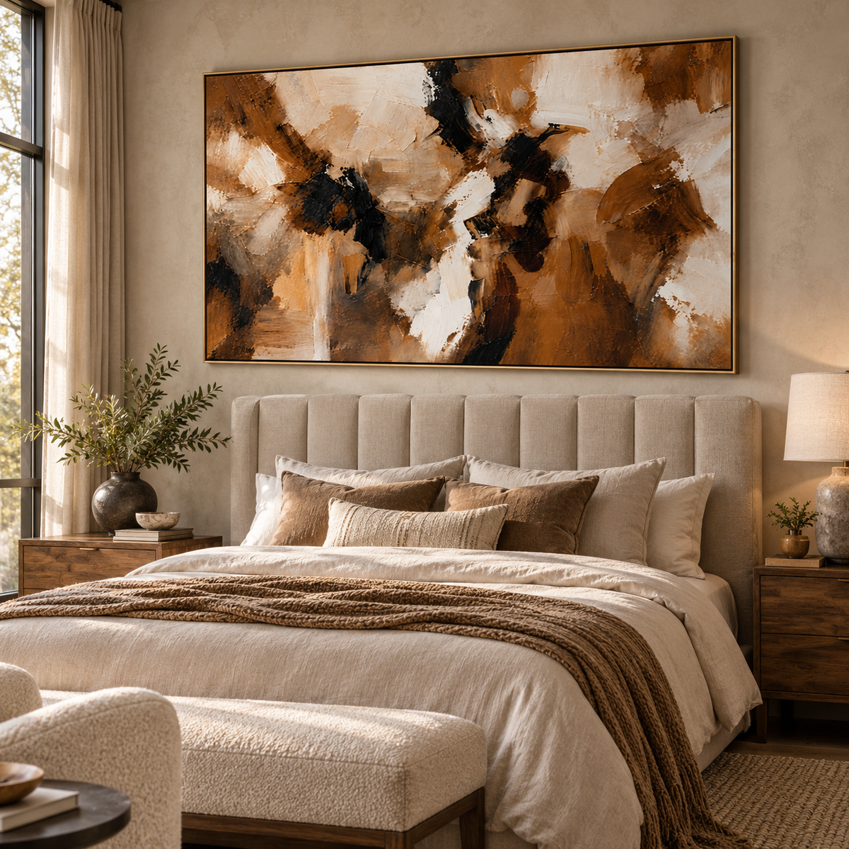 Amber Contrast-Modern Abstract Painting