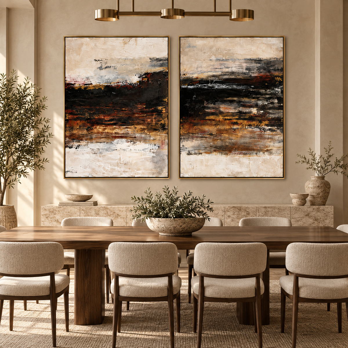 Silent Horizon-Diptych Abstract Oil Painting