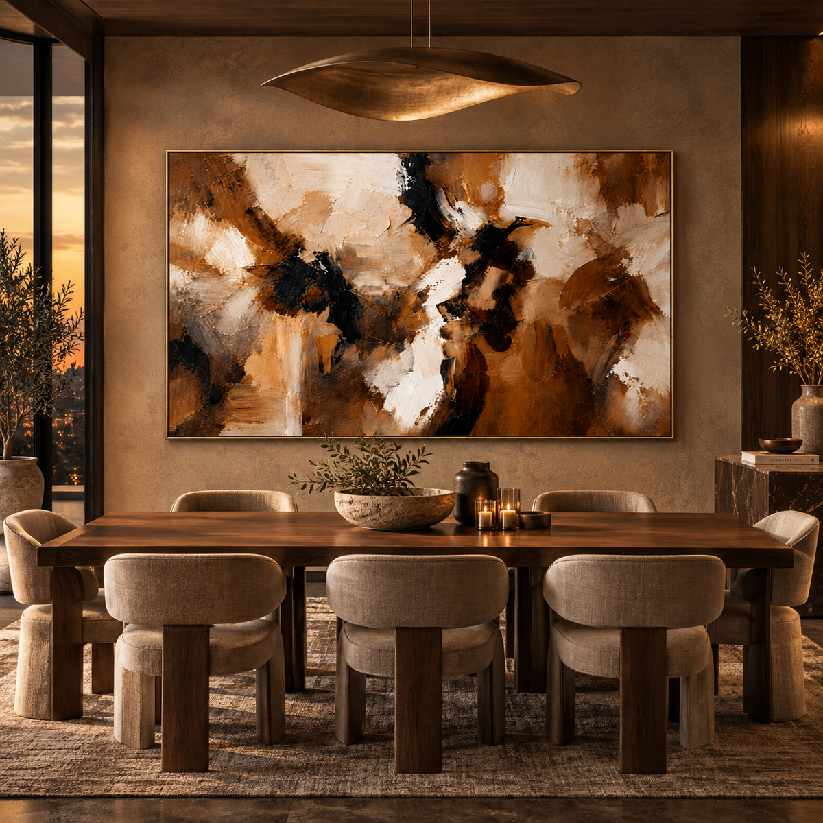Amber Contrast-Modern Abstract Painting