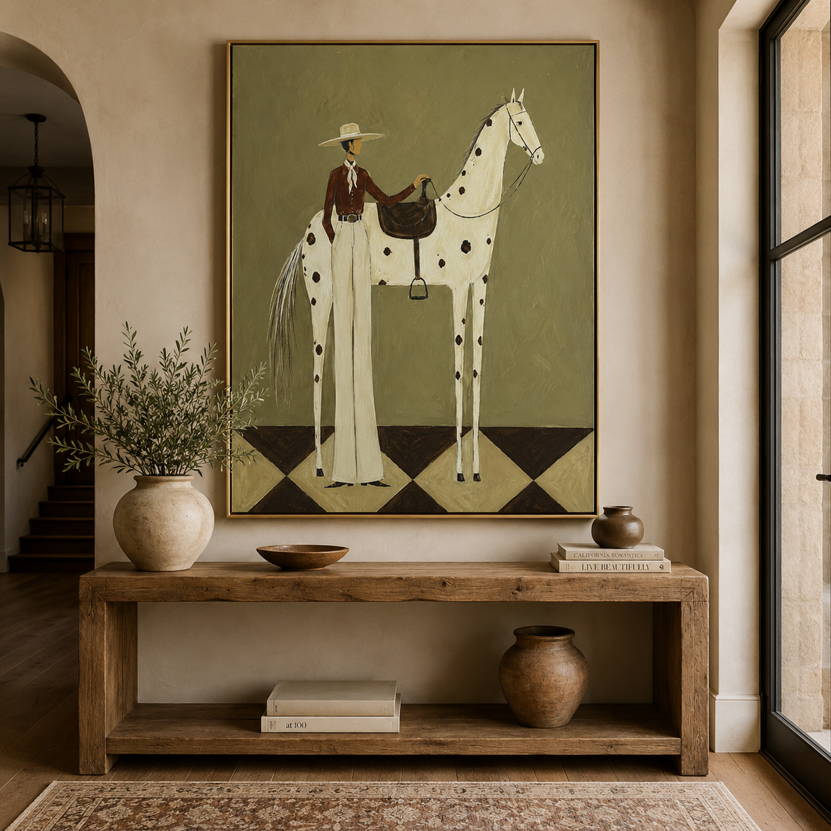 Olive Rider-Equestrian Painting