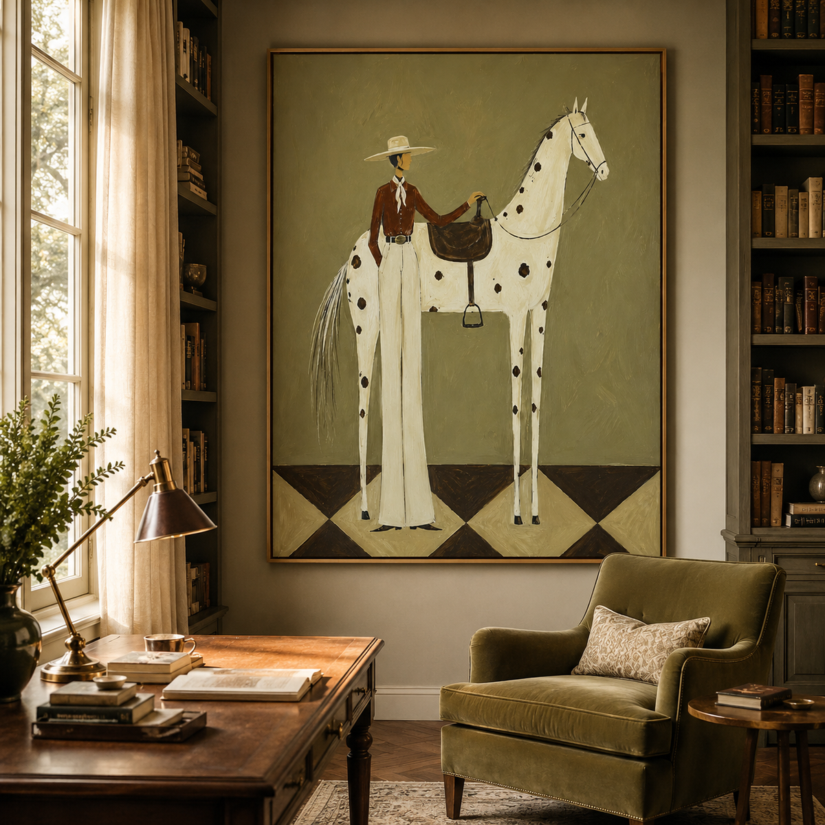 Olive Rider-Equestrian Painting