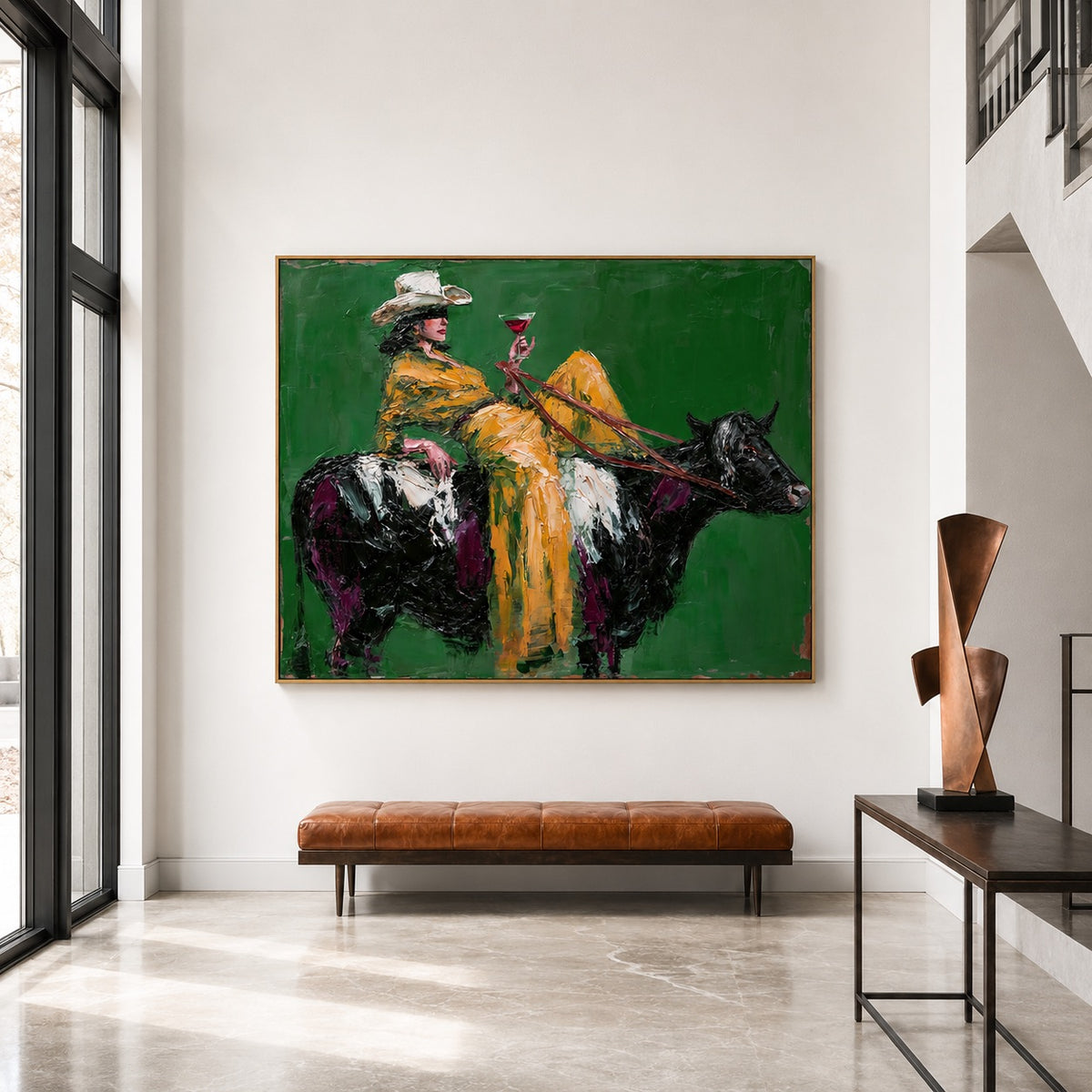 Emerald Ride-Cowgirl Horse Oil Painting