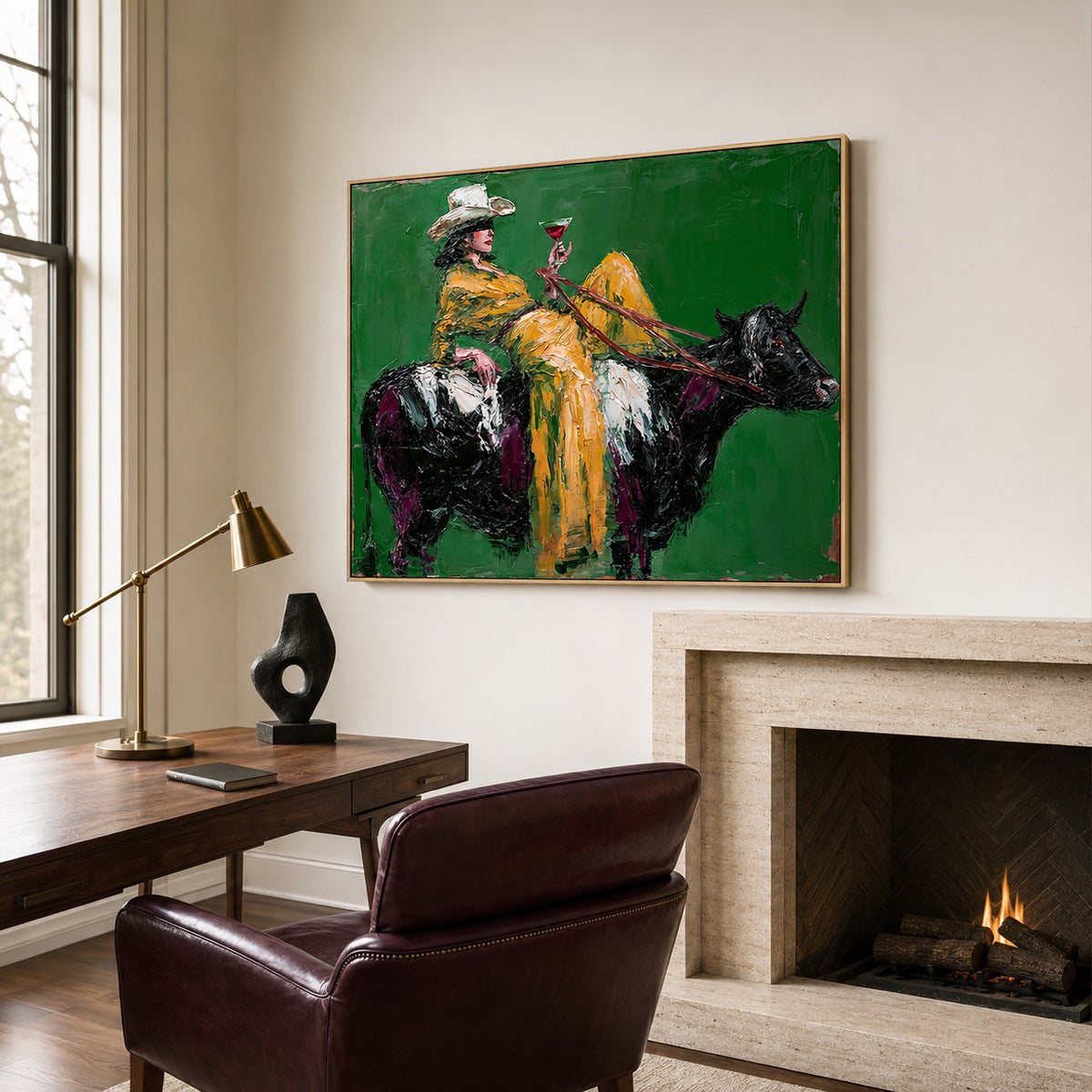 Emerald Ride-Cowgirl Horse Oil Painting