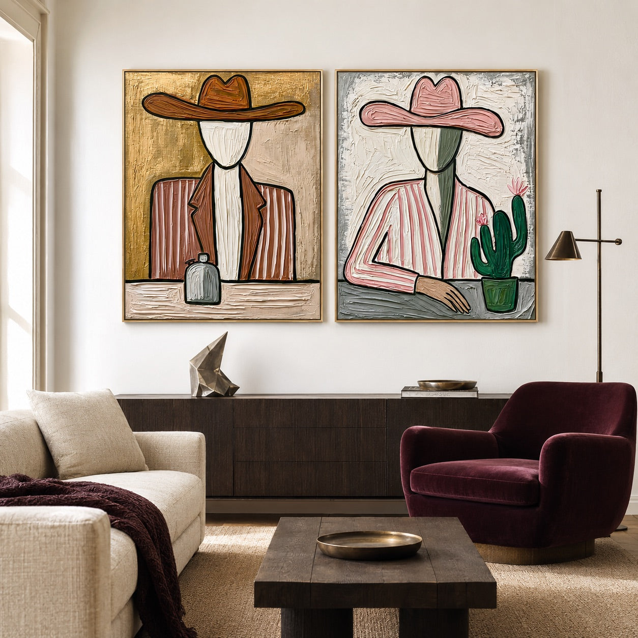 Desert Pair-Cowboy Portrait Painting Set