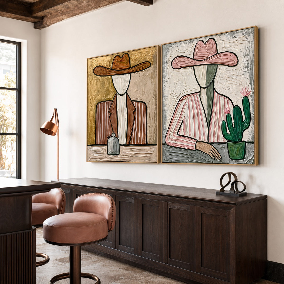 Desert Pair-Cowboy Portrait Painting Set