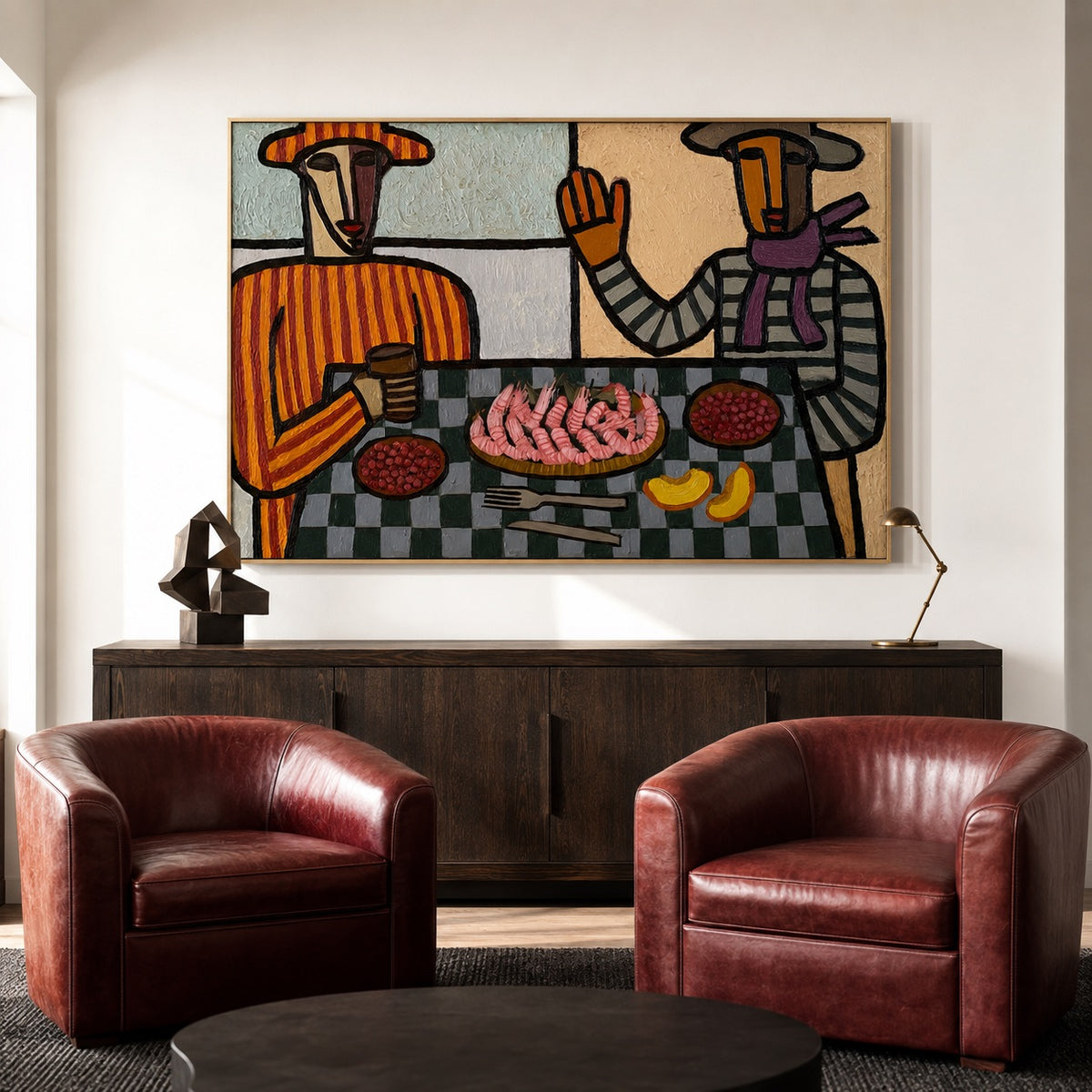 Desert Supper-Western Dinner Oil Painting