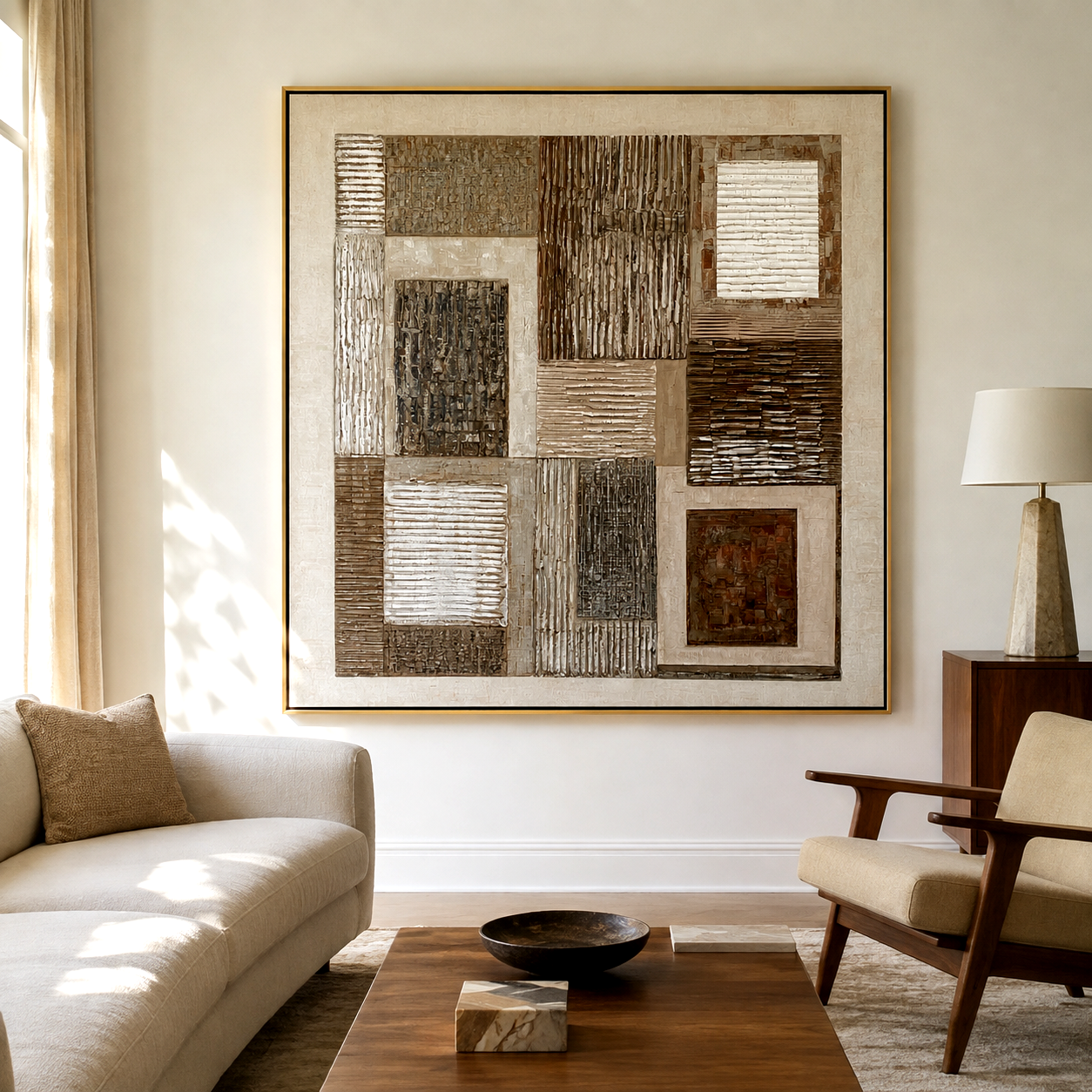 Layered Rhythm-Neutral Geometric Abstract Painting