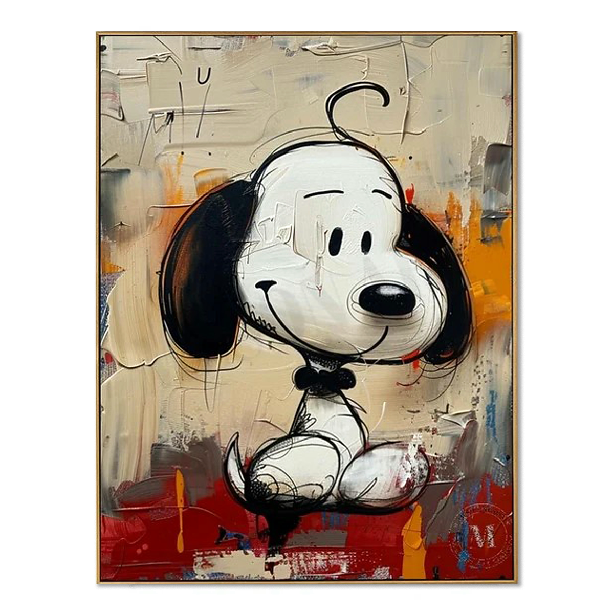 Playful Pup-Cartoon Dog Abstract Painting