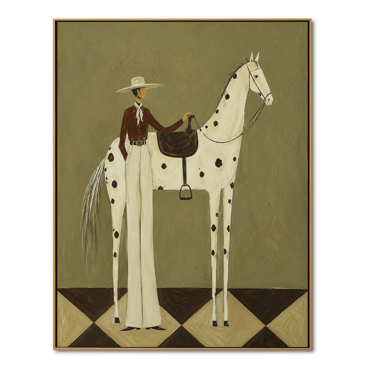 Olive Rider-Equestrian Painting