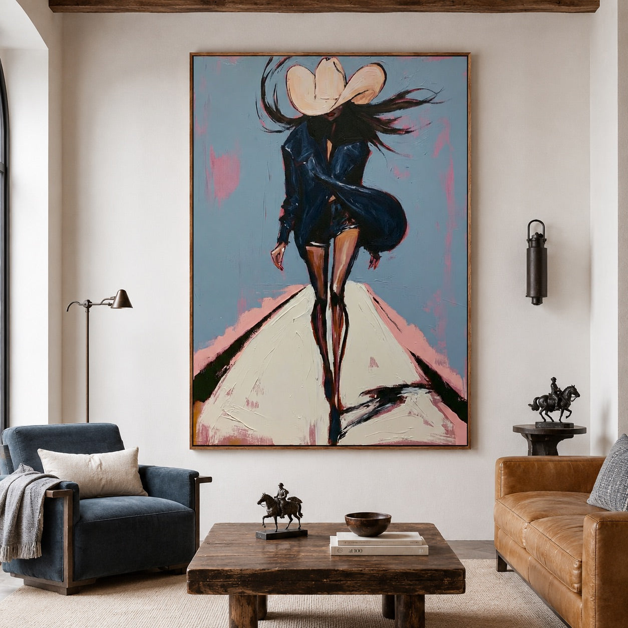 Runway Drift-Cowgirl Fashion Oil Painting